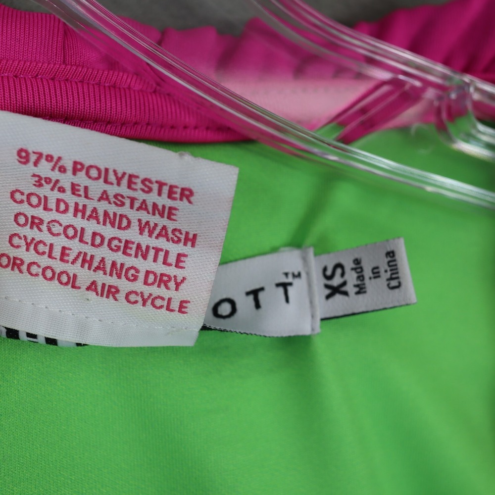 Gretchen Scott Solid Hot Pink Ruffle V Neck 3/4 Sleeve Top Blouse Size XS - Picture 3 of 6